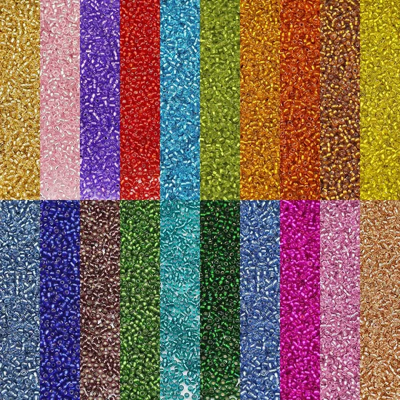 1500pcs 18g Silver Colour Inside Seed Beads 2MM Glass Craft Beads Bracelets Necklace Ring Making Seedbeads For DIY Art Craft