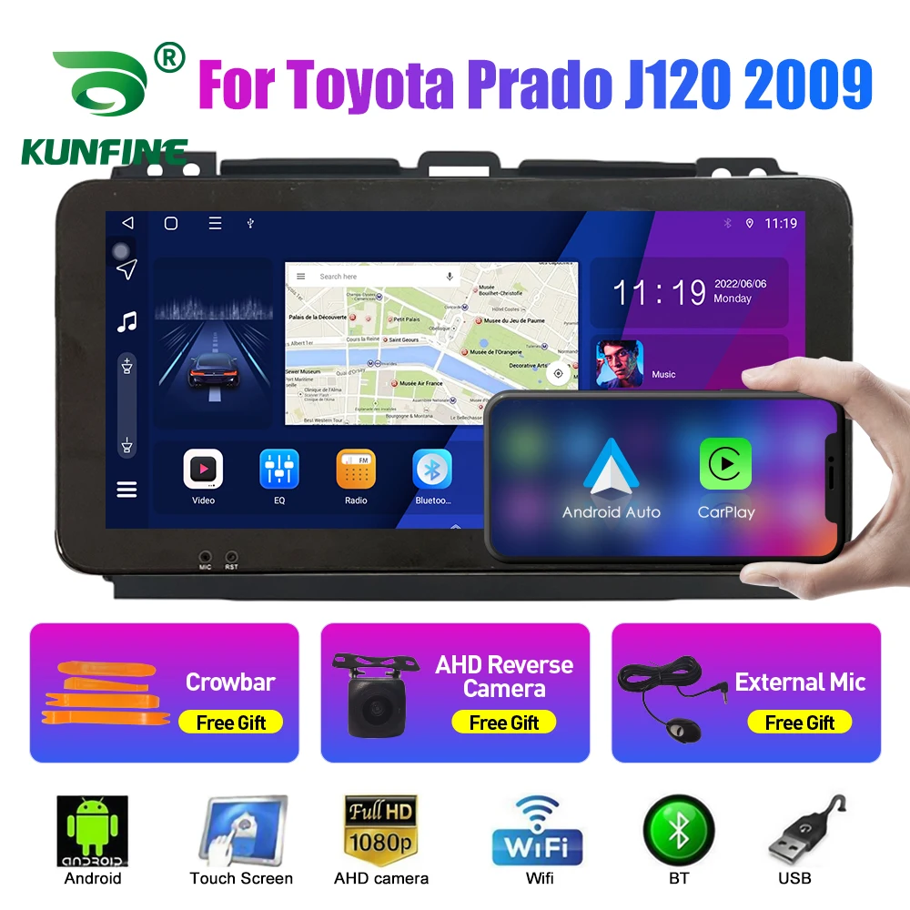 2Din Android Car Radio For Toyota Prado J120 2009 Multimedia Video Player GPS Navigation Stereo Audio Head Unit Carplay 4G Wifi