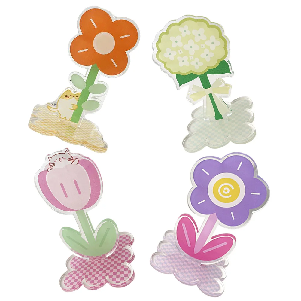 4 قطع من مشابك الصور المصنوعة من الأكريليك متعددة الأغراض بتصميم حيوي وحاملي ملاحظات لسطح المكتب وبطاقات العمل وتزيين الطاولة