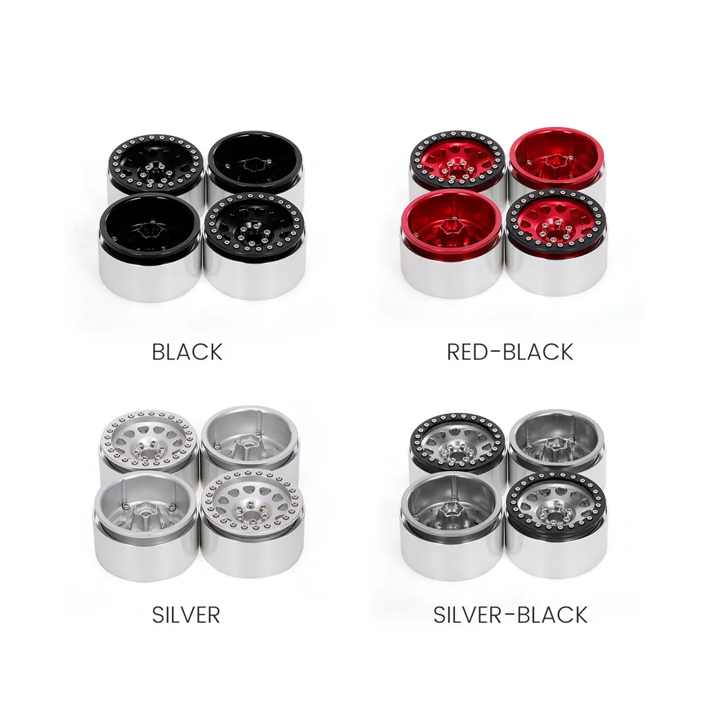 

4PCS 1/10 RC Rock Crawler Aluminum 2.2 Beadlock Wheel Rims for Axial SCX10 RR10 Wraith 90048 90018 Traxxas TRX4 TRX-6