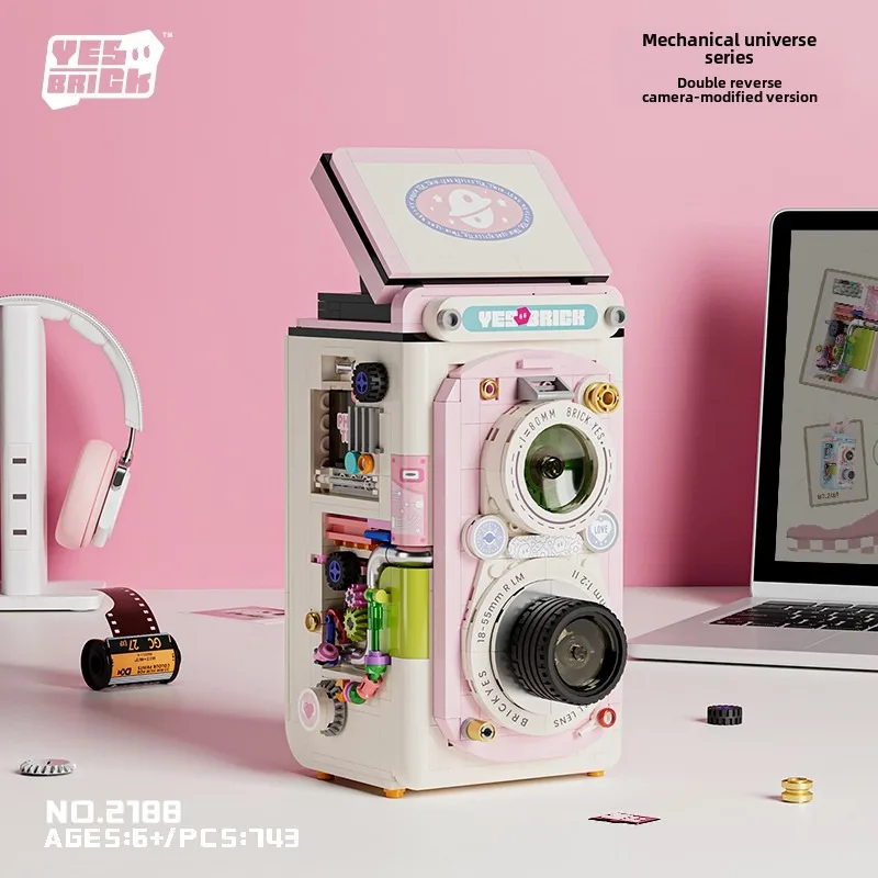 الطوب 2163-89 كاميرا الرجعية الجسيمات الصغيرة للأطفال اللبنات لعبة هدية مزخرفة