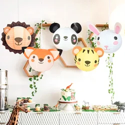 Jungle Forest Farm Animals Paper Lanterns Birthday Baby Shower Party Home Doorway Bedroom Ceiling Decor Tiger Fox Lion Panda