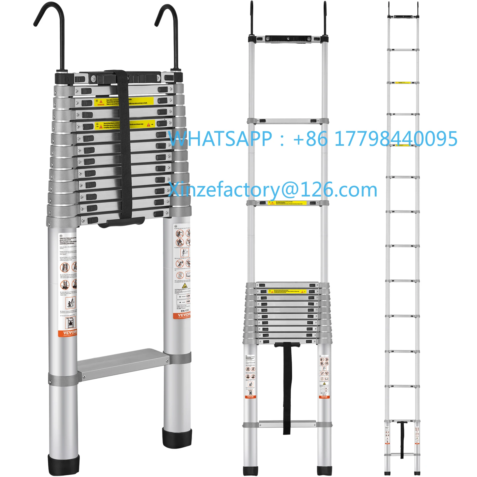 

Customizable SucceBuy Telescoping Ladder 4 Type Aluminum button Retraction Collapsible Extension Ladder