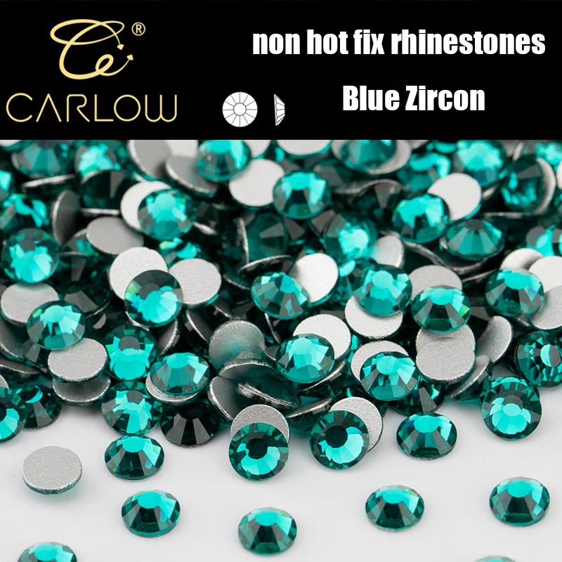 CARLOW Blue Zircon SS4-SS30 5A Glass Crystals Rhinestones Strass Glitter Flat Back Stones For Nail Art Craft Jewelry YZ-026