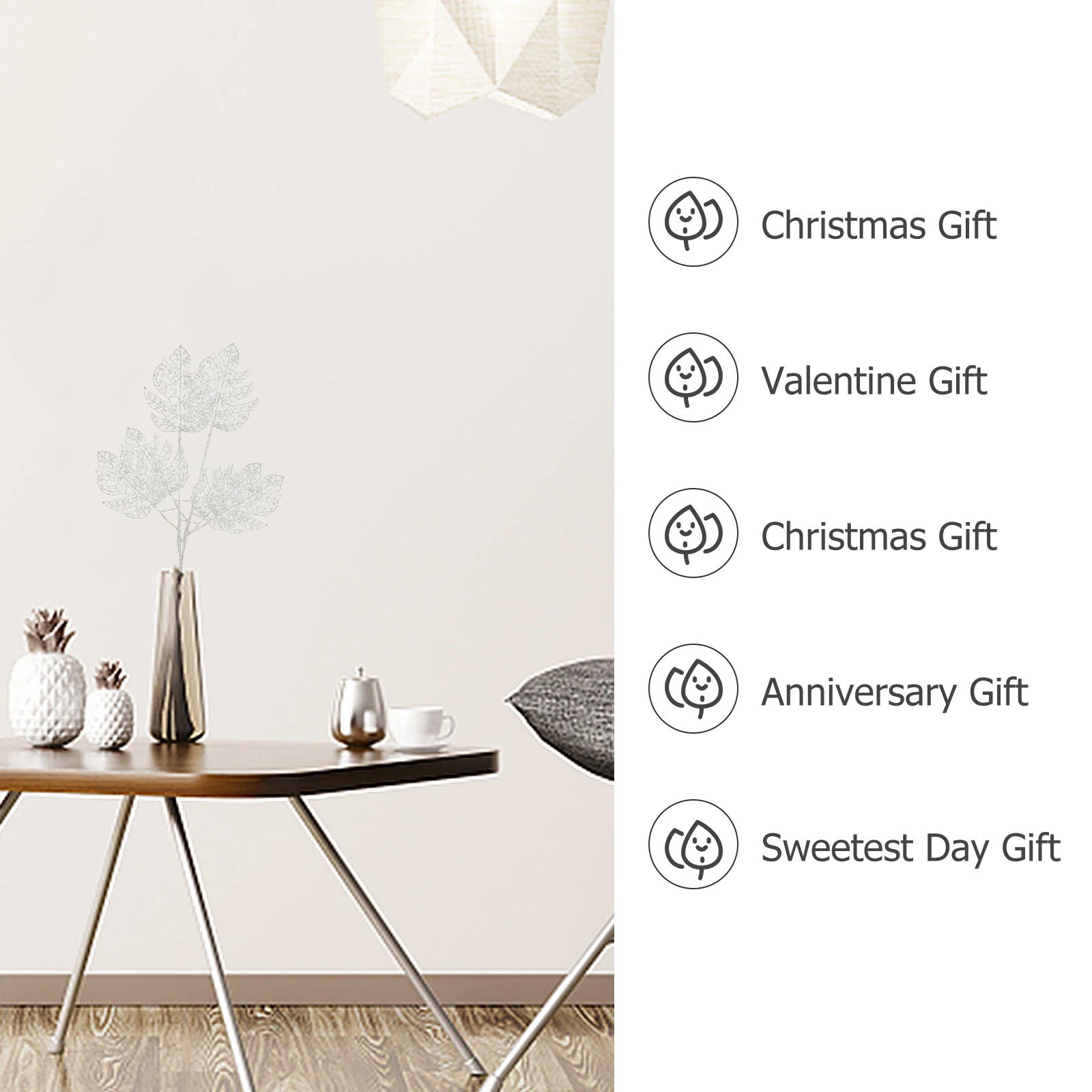 

10Pcs Christmas Glitter Leaves Premium Material Reusable Lightweight Elegant Decor