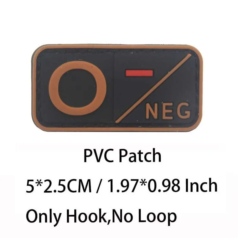 Kleiner Aufnäher mit Haken, PVC-Blutgruppe A B AB O POS NEG-Emblemen, Patches militärische taktische Abzeichen am Rucksack, Outdoor-Ausrüstung