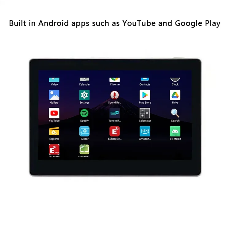 7 inch wifi android 11 touch screen TF card mini USB google play youtube spotify online video wall amplifier panel bluetooth