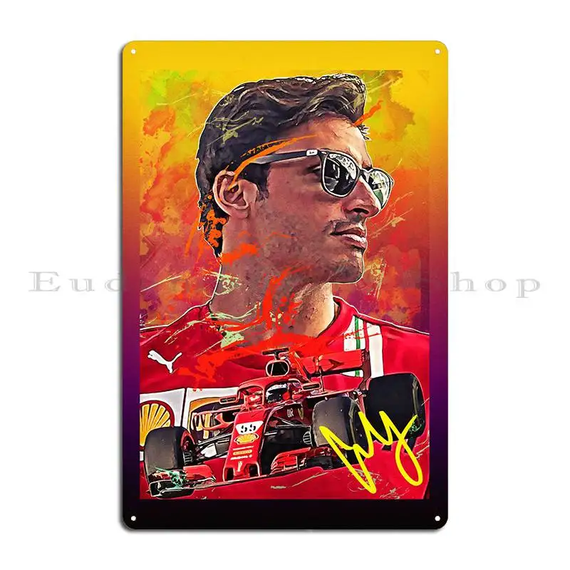 Carlos Sainz Jr Metal Plaque Poster Rusty Wall Cave Decoration Wall Mural Tin Sign Poster