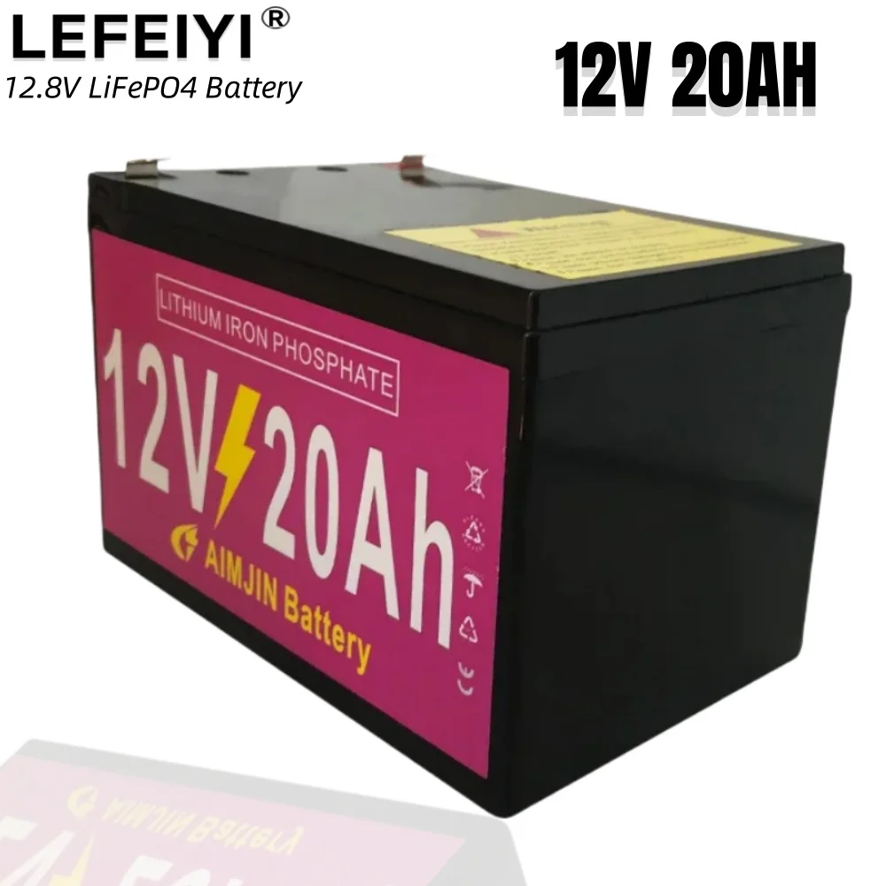 

LEFEIYI12V/12.8V 20Ah LiFePO4 lithium iron phosphate battery pack built-in 12.8V 20A for electric boat motor solar inverter