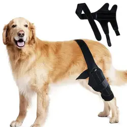 Dog Back Leg Brace Black Adjustable Dog Knee Brace Comfortable Knee Pad For Leg Injury Care Universal Leg Protector For Medium