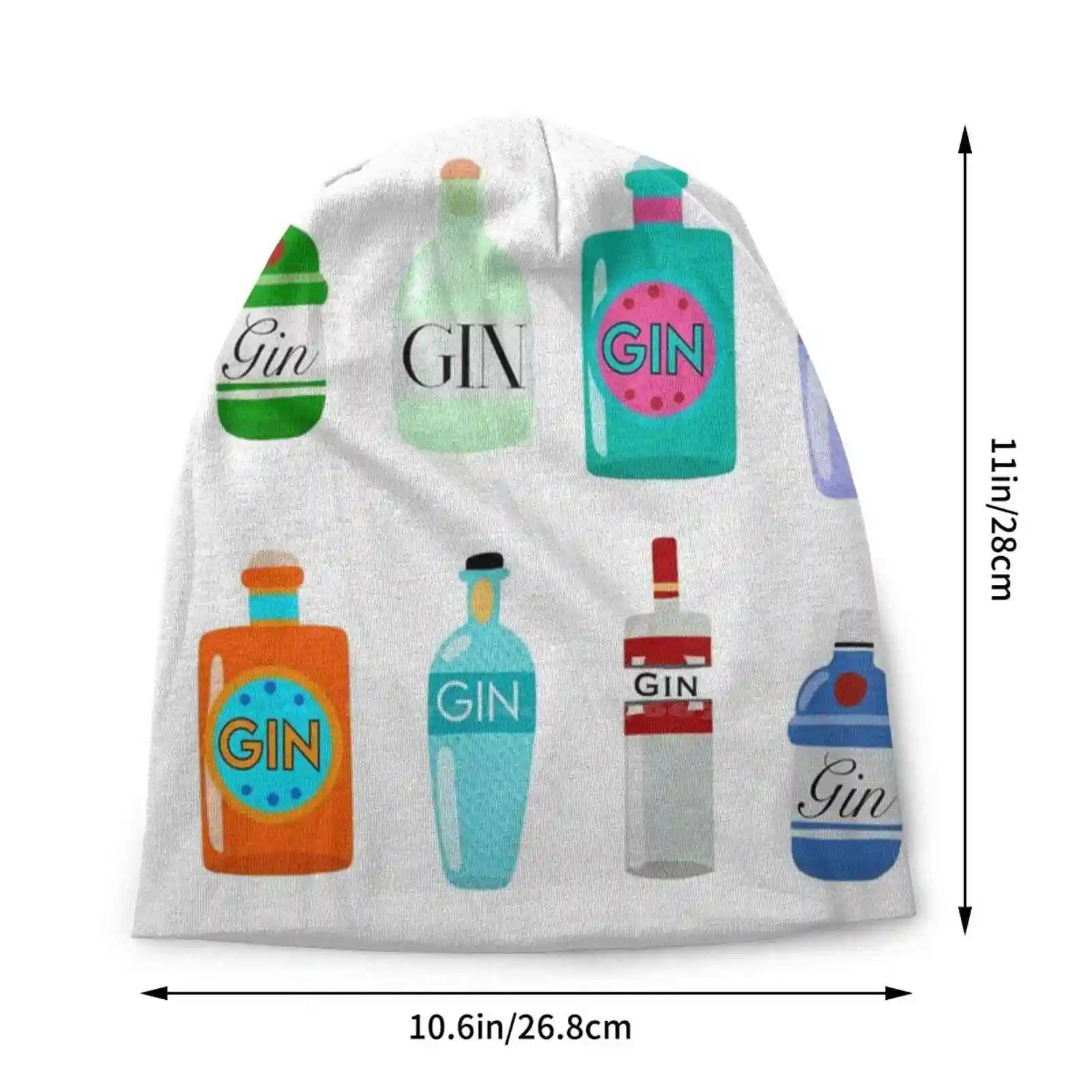 Gin Bottles Zipper Pouch Knitted Hat Warm Beanie Outdoor Caps Gin And Tonic Gin Lover Cute Makeup Small