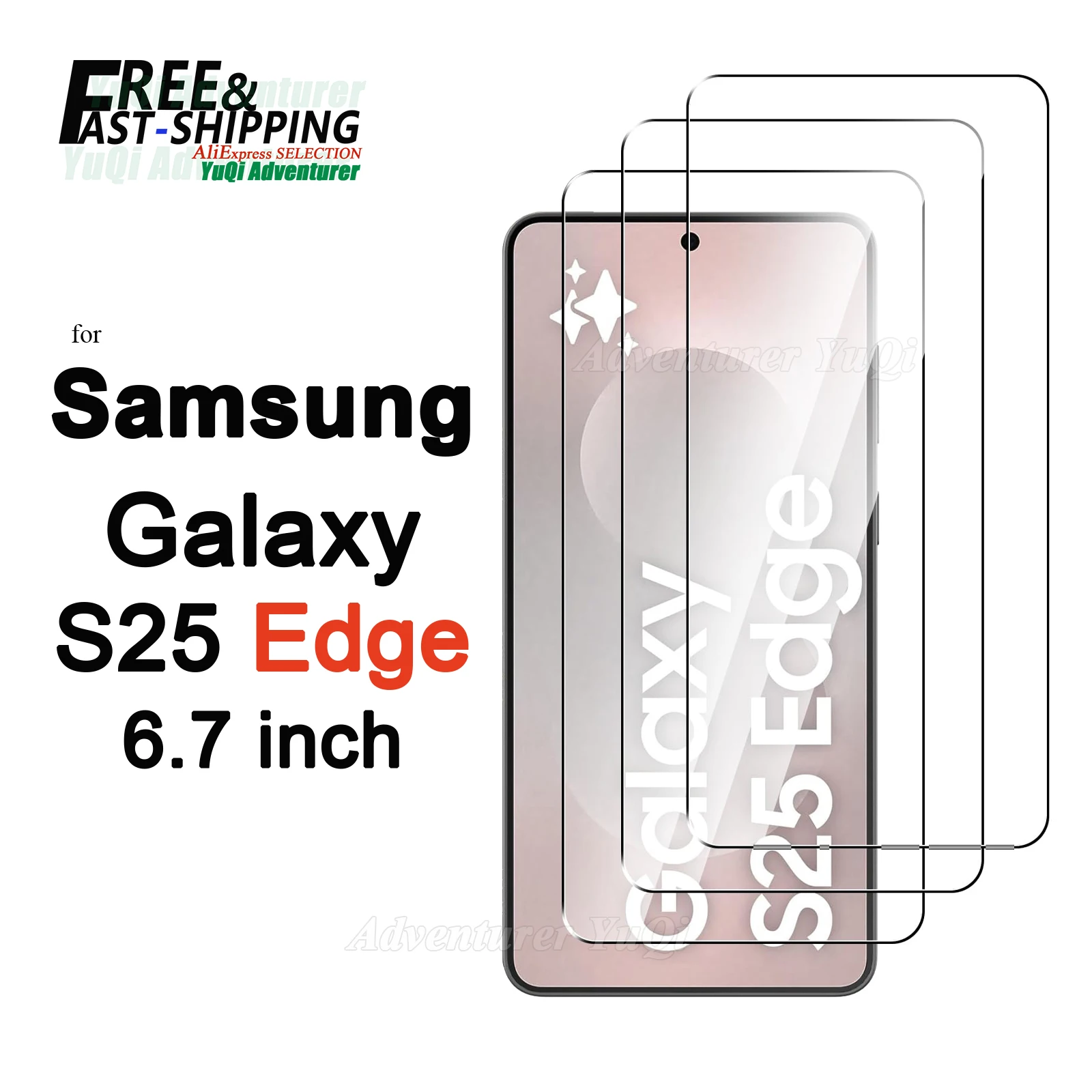 

Screen Protector For Samsung Galaxy S25 Edge Tempered Glass HD Crystal High Aluminum 9H Anti Scratch Case Friendly