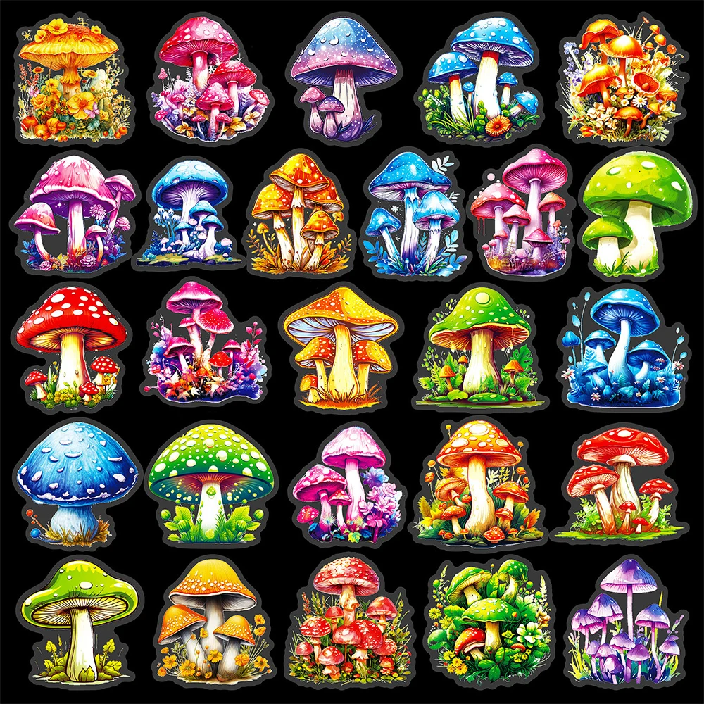 10/30/50pcs Cute Cartoon Plant Mushroom Graffiti Stickers Decals Laptop Notebook Phone Fridge Diary Stationery Sticker Kids Toys