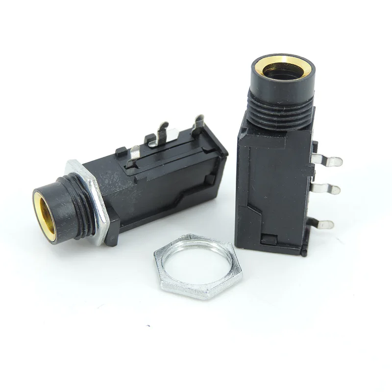 6.35mm Female Audio Jack Speaker Connector cable Adapter 1/4 Inch 6.5 Mono plug power Socket PCB Panel Mount Microphone Chassis