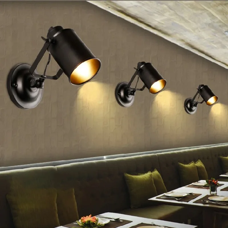 

Винтажный настенный светильник, промышленный настенный светильник, ретро светильник для домашнего декора, деревенский интерьер, железное настенное бра для спальни, балкона, прихожей