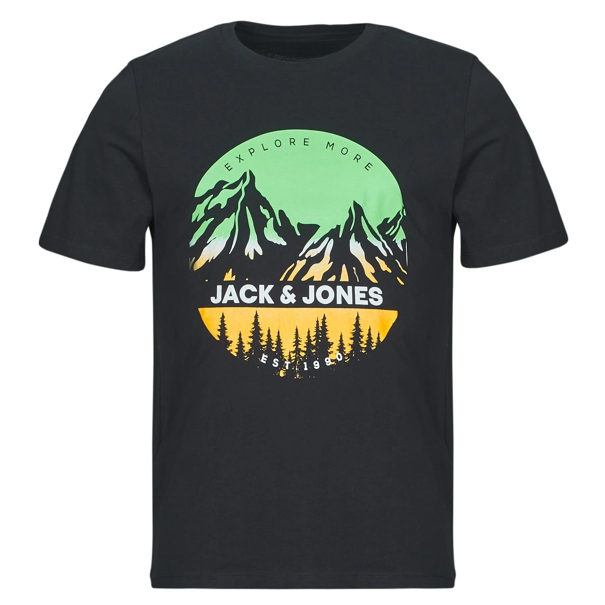 

Jack & Jones JJPEAK Black Peripheral Pattern Printing Summer Luxury Brand Pure Cotton Men's and Women's T-shirts Short Sleeves