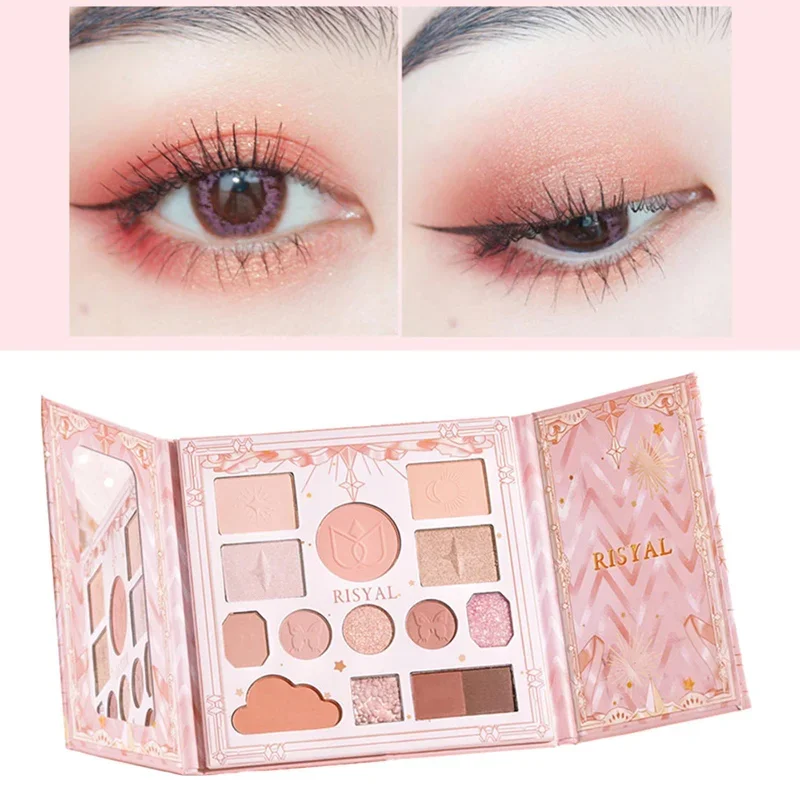 14 Colors Eyeshadow Palette Natural Nudes Blendable Easy Apply Glitter Powder Eye Shadow Makeup Palette Daily Use Festival Gift