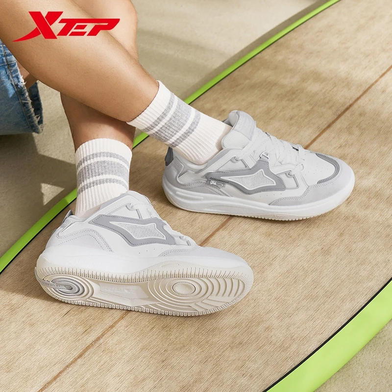 Xtep Skateboarding Shoes For Men 2024 Summer Dynamic Foam Men\'s Skate Shoes Comfortable Shock Absorption Sneakers 976219310007