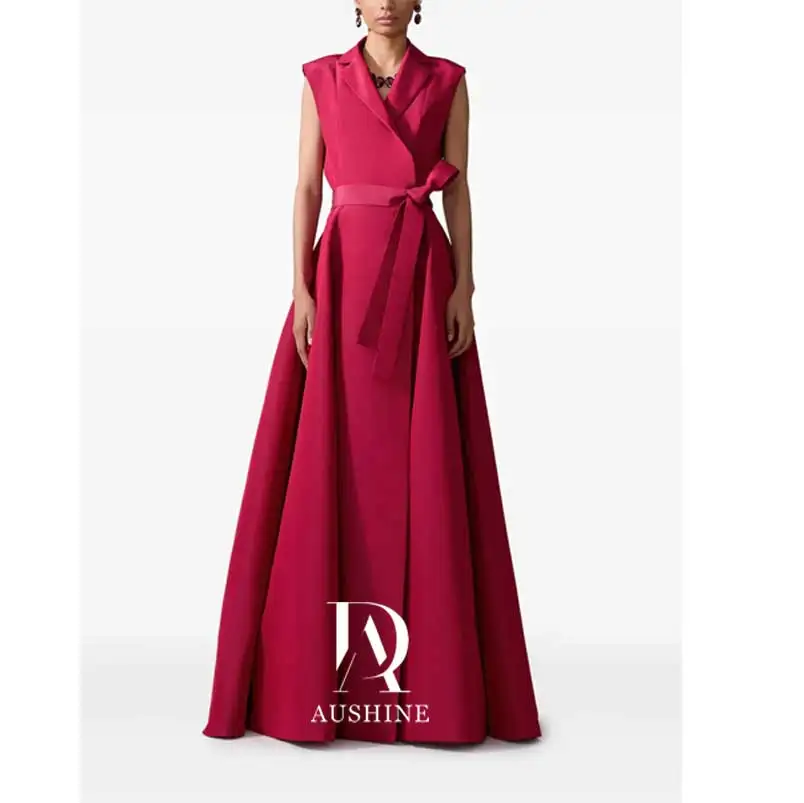 Aushine Customized Birthday Evening Dress Floor Length Sleeves Summer Elegant Wedding Party Gowns For Women Arab 2024