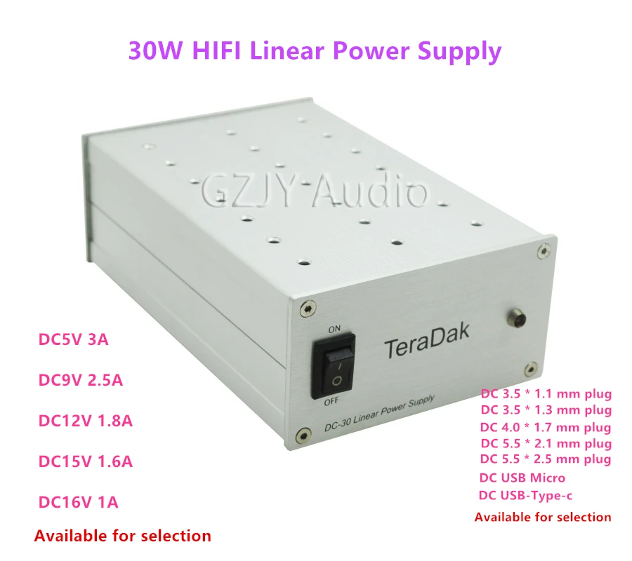 30W HIFI Linear Power Supply DC5V 3A/DC9V 2.5A/DC12V 1.8A/DC15V 1.6A/DC16V 1A Available For Selection