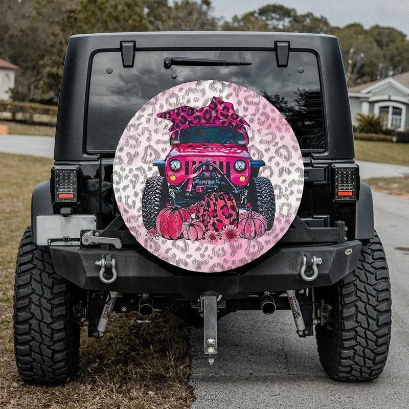 

Pink Personalized Tire Cover Universal Wheel Tire Cover for Trailer, RV, SUV, Truck