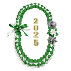 2025 hand woven ribbon lei, embellished with USD pattern flowers suitable for student graduation ceremonies or parties