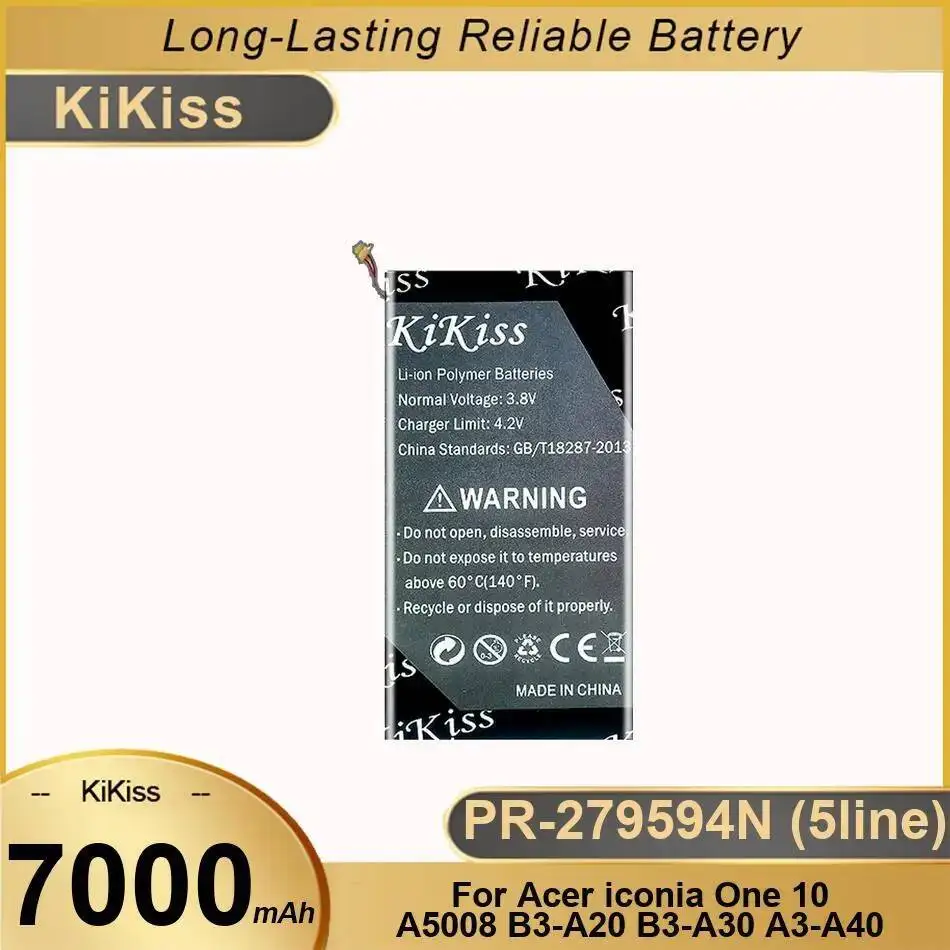 

Прочный для Acer Iconia One 10 A5008 B3-A20 B3-A30 A3-A40 7000 мАч PR-279594N 5-линейный аккумулятор для ноутбука