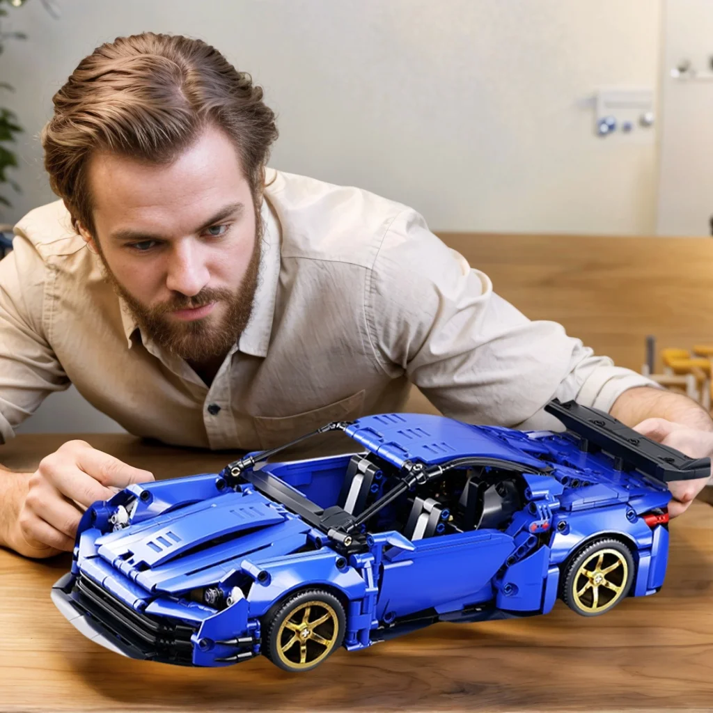 

1000+ pieces of blue sports car assembly toy set, perfect for MOC car enthusiasts and tech aficionados to collect and use.