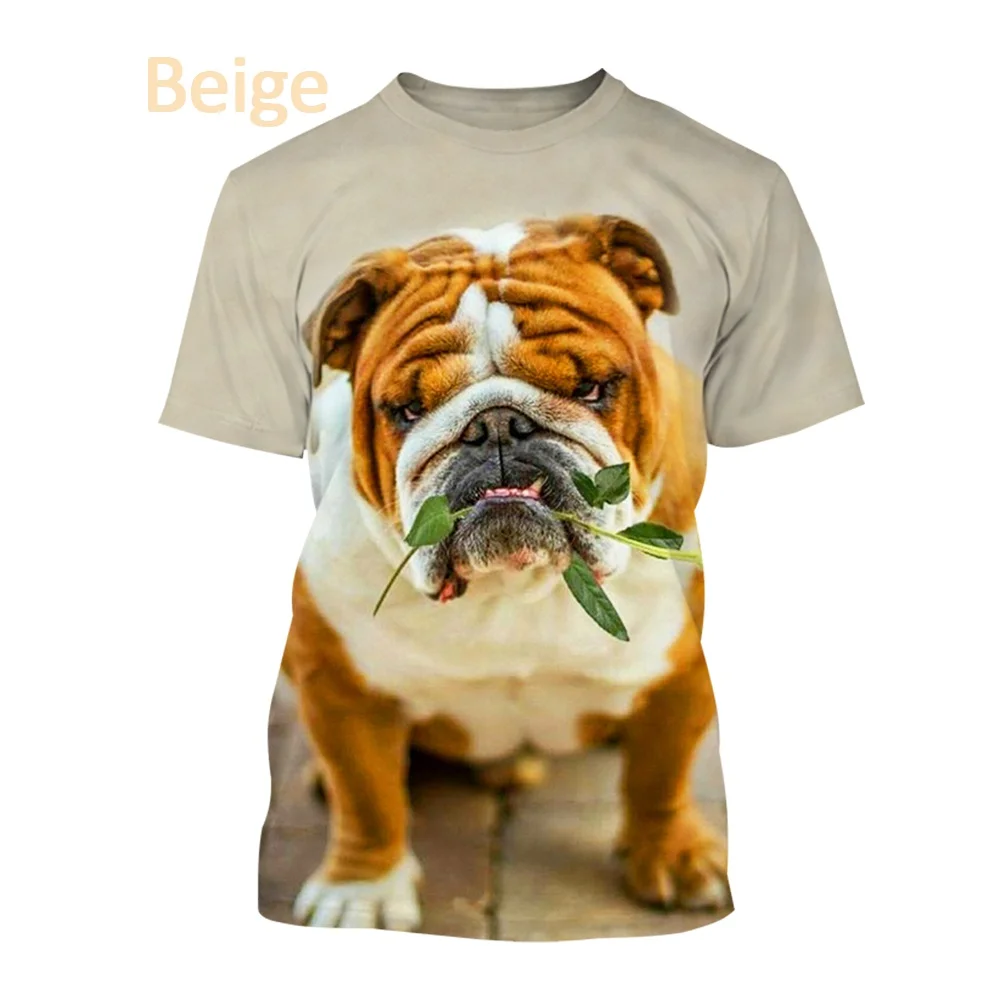 

Summer Fashion French Bulldog 3D Print T-Shirt with a Casual Crewneck Animal Print