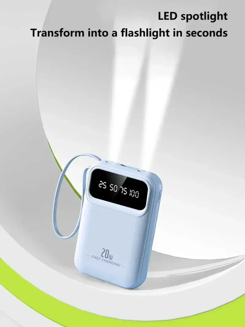 ROMOSS 500000mAh Power Bank Large Capacity Super Fast Charging Built in 4 Cables External Battery with Flashlight for All Phones - view 6