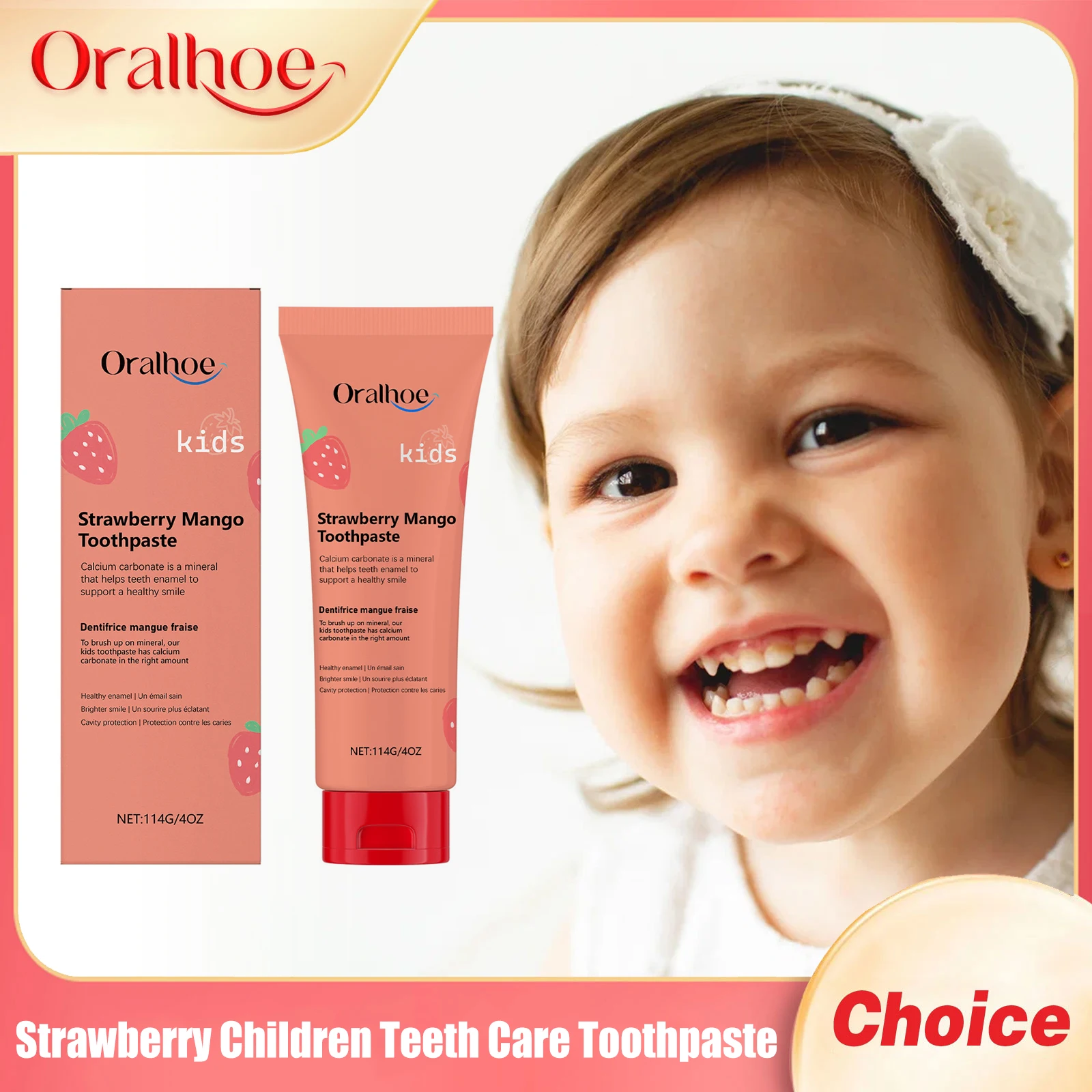 

Strawberry Children Teeth Care Toothpaste Reduce Yellowing Keep Oral Hygiene Fresh Breath Kid Preventing Tooth Decay Toothpastes