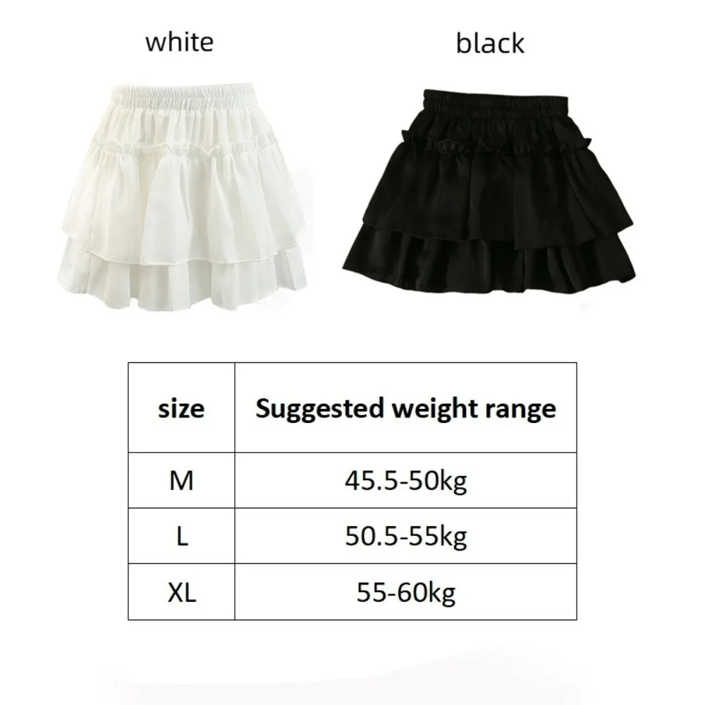 Jupe trapèze plissée de Style doux, décontractée, élégante, coupe basique, à volants, taille haute, jupe à plusieurs niveaux polyvalente, Date de nuit