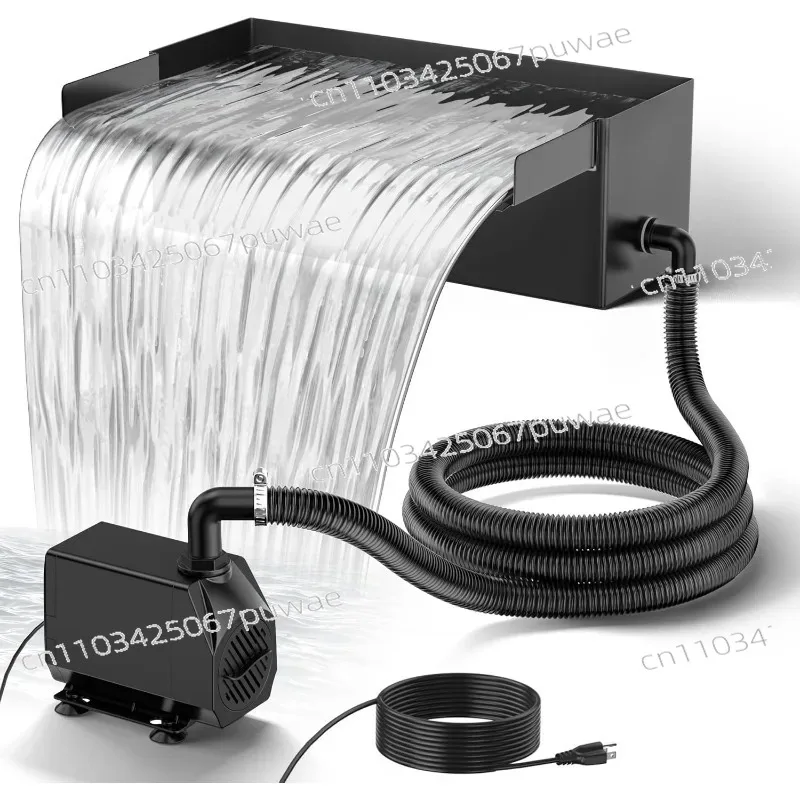 Pond Waterfall Spillway Kit with Pump  And Spillway Corrugated Tubing 304 Stainless Steel Garden FountainLandscape decoration
