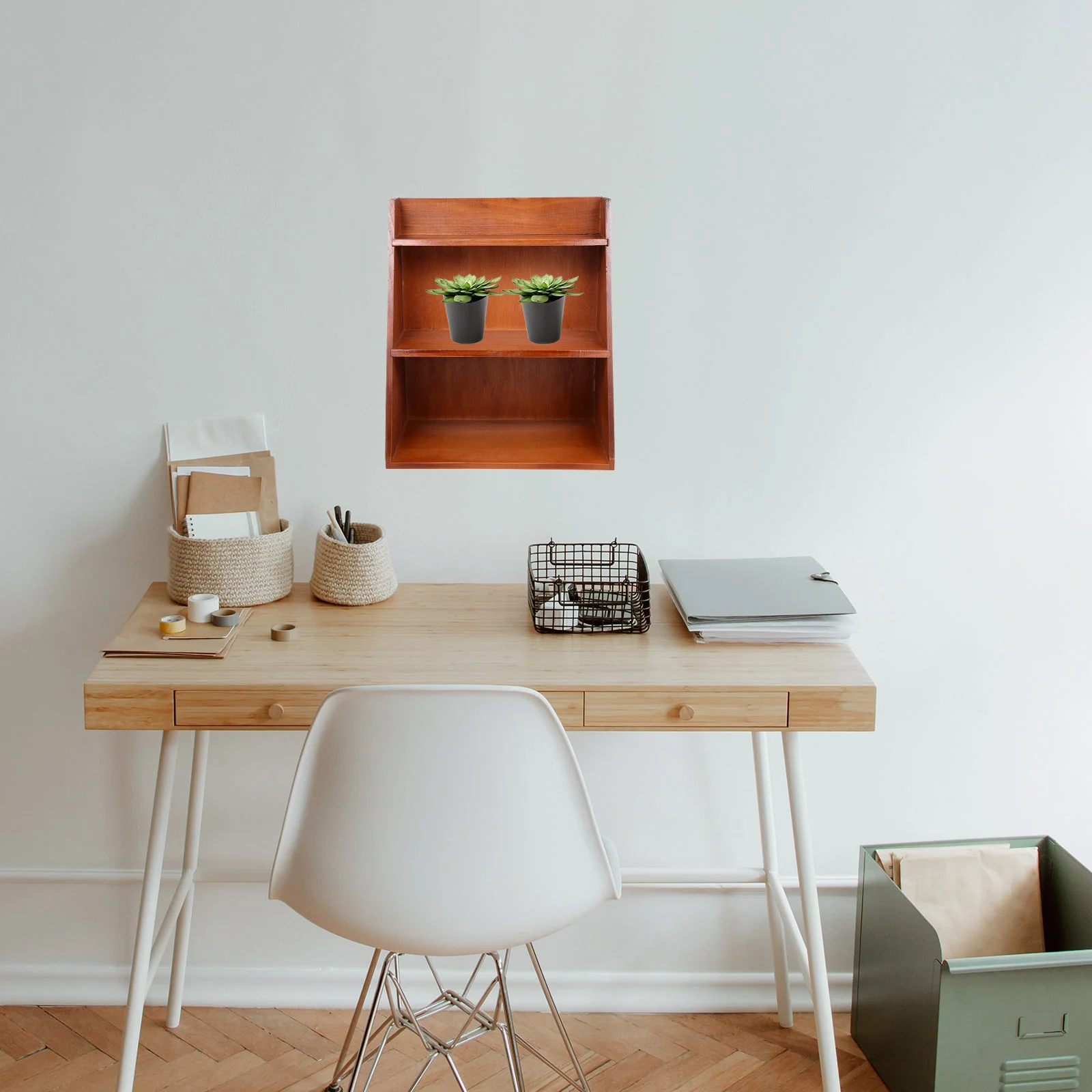 Wooden 3 tier Multi layer Storage Rack Finish Desktop ganizer Home Office Dorm Small Items Shelf Corrosion