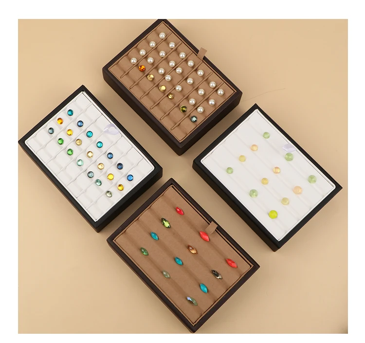 Jewelry Storage Box Gem Box V Groove Diamond Ring Face Bare Stone Color Treasure Bare Diamond Box Counter Sample Display Props