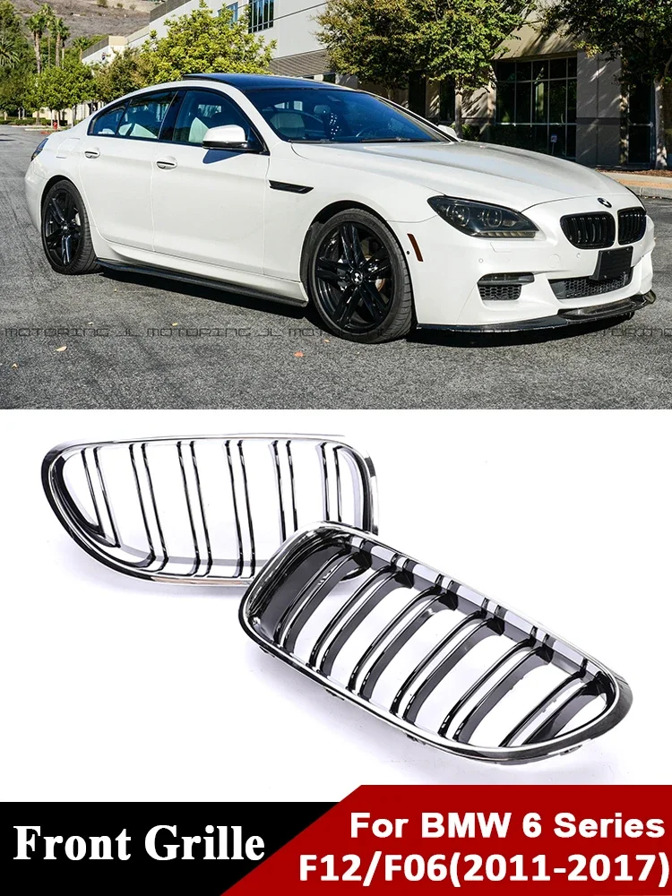 

For BMW 6 Series F12 F13 F06 2011-2017 M6 Chrome Black Lower Grills Mesh Facelift Racing M Color Grille Cover Car Accessories