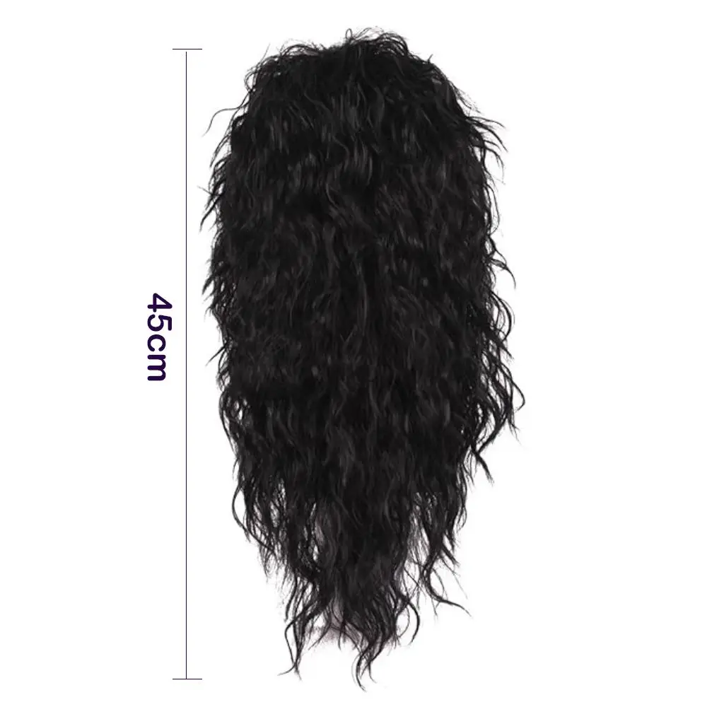 Alta qualidade punk 70s 80s rockstar peruca curvilínea longa festa de halloween cosplay peruca fofa tainha