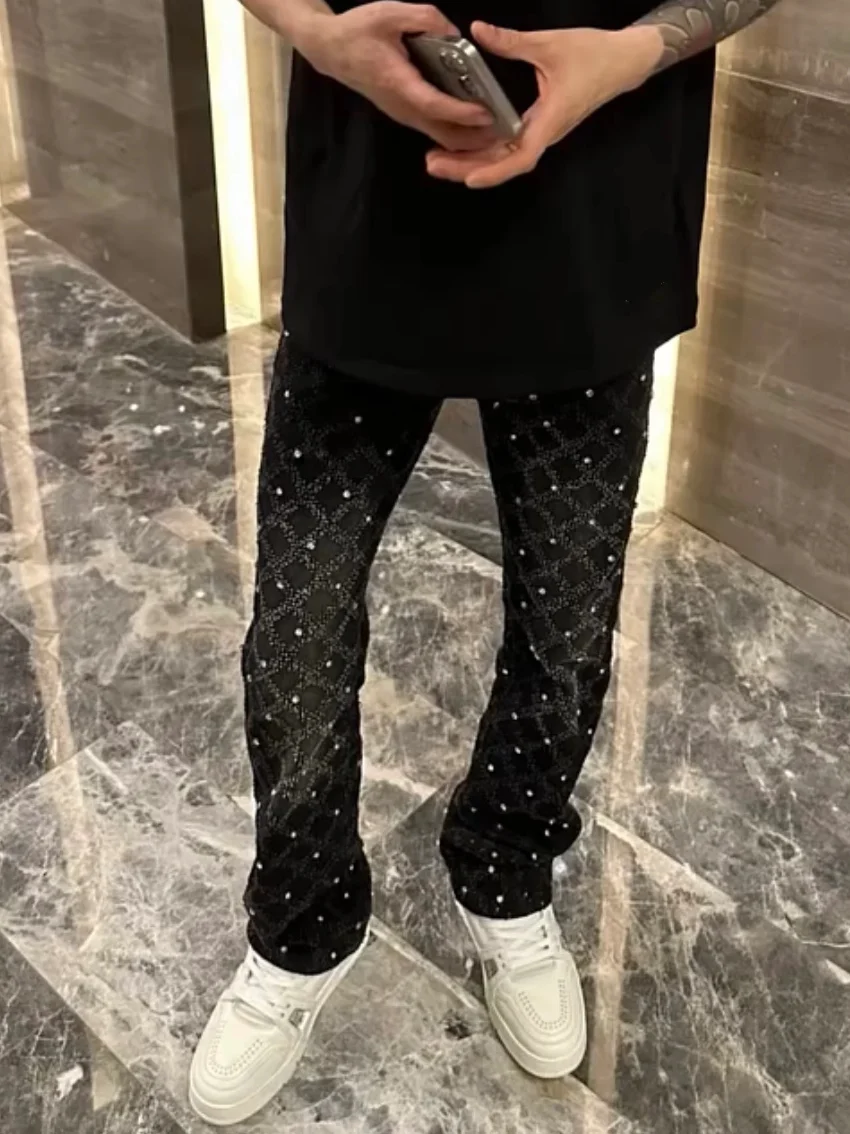 

American High Street Style Bell Bottom Jeans Men Women Spring Summer New Fashion Brand High End Straight Leg Trousers