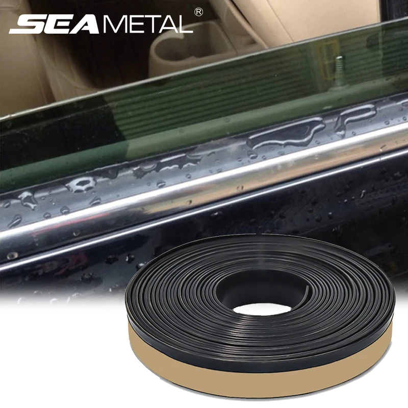 SEAMETAL 4m Car Outer Window Seal Strip Waterproof Rubber Weather Strip Window Edge Sealant Weatherstrip for Front Rear Window