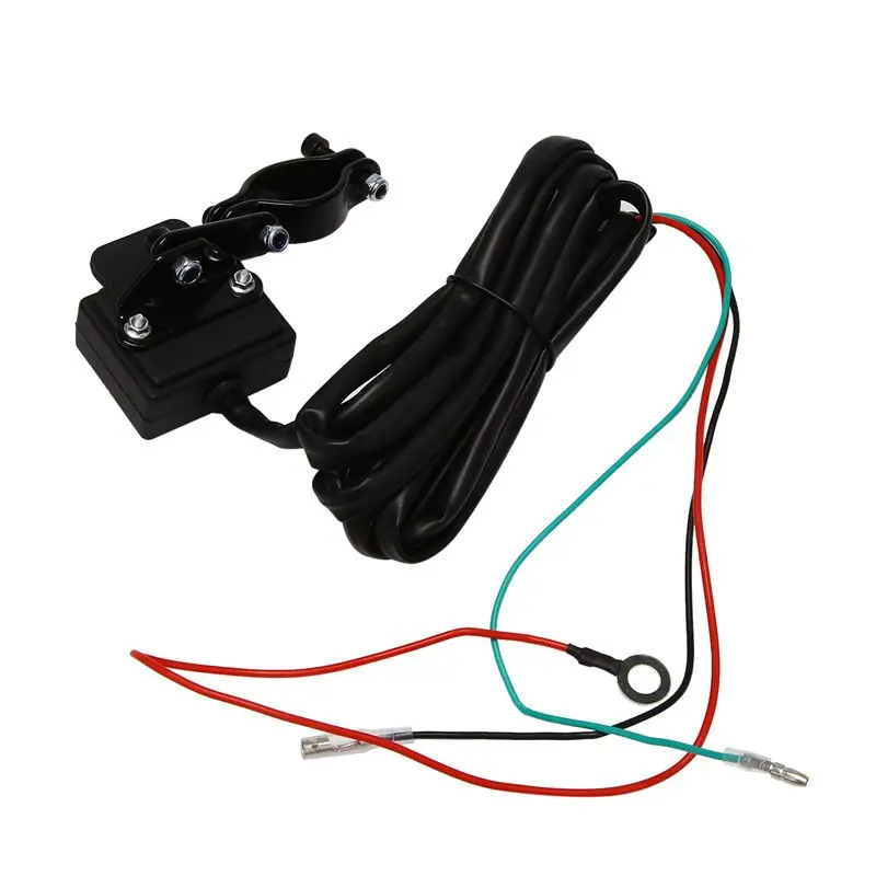 Unique 2X 12V Winch Rocker Thumb Switch With Mounting Bracket Handlebar Control Line Kit For ATV UTV Electric Winch Accessories