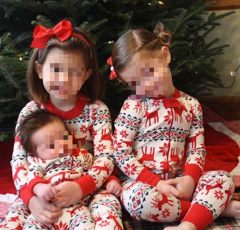 Família natal combinando pijamas conjunto natal adulto crianças mãe e filha pai filho pijamas bebê família olhar roupas