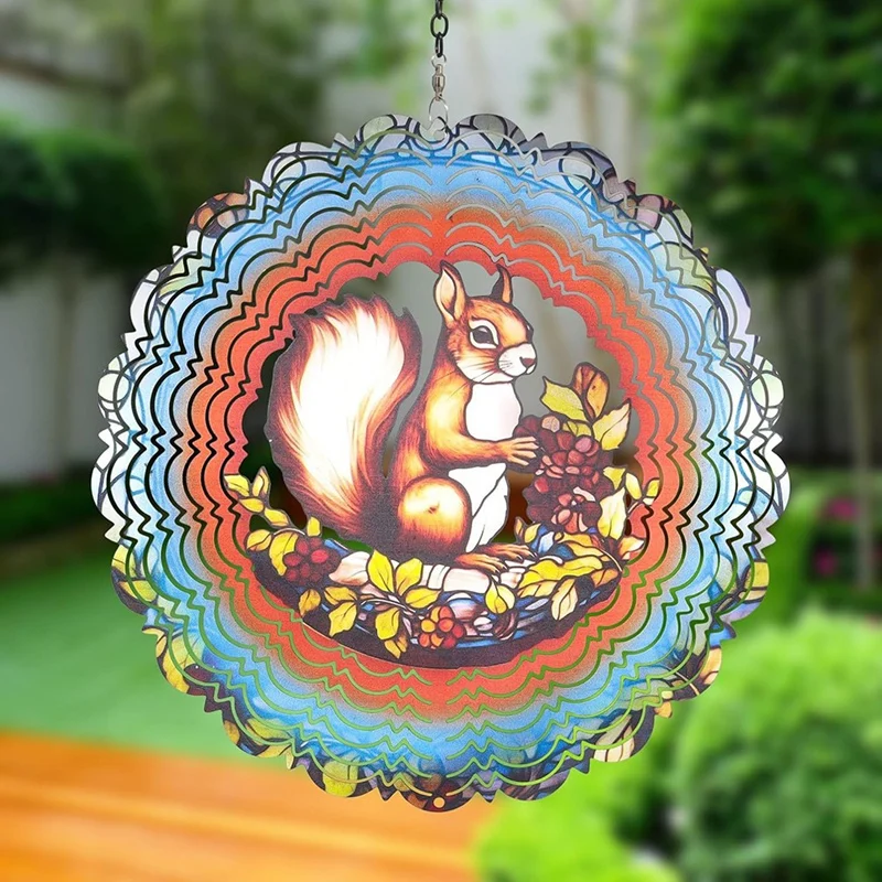 

Metal Reflective Wind Spinners Outdoor Garden Decor,Sparkly Metal Wind Spinners Gifts For Mom, Women 3D Squirrel