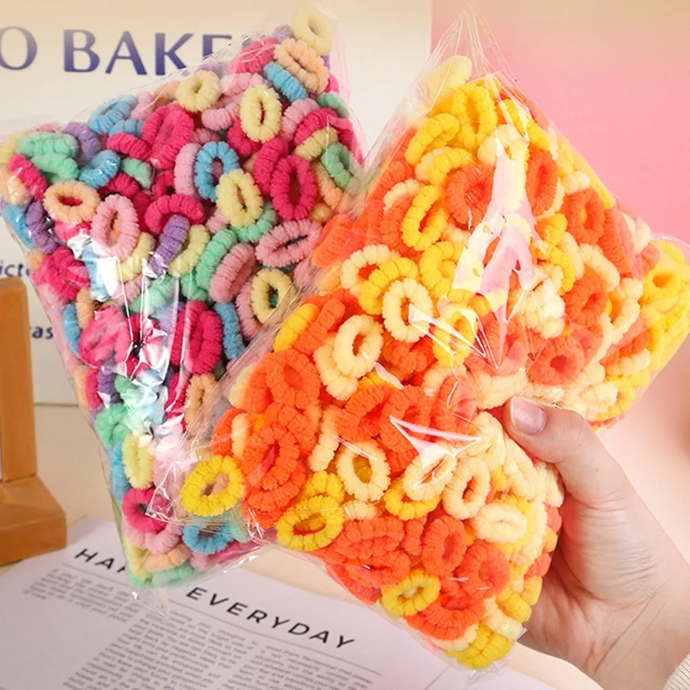 

500pcs Cute Seamless Basic Hair Rope Set High Elastic Candy Color Rubber Band Hair Ring Ponytail Holder Colorful Hair Tie Daily