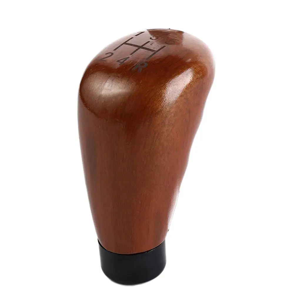 

Diameter 10mm Gearstick Lever Imitation Peach Wood PU Leather Manual Gear Stick Knob 5-Speed Lever Car Shift Knob Shift Shifter