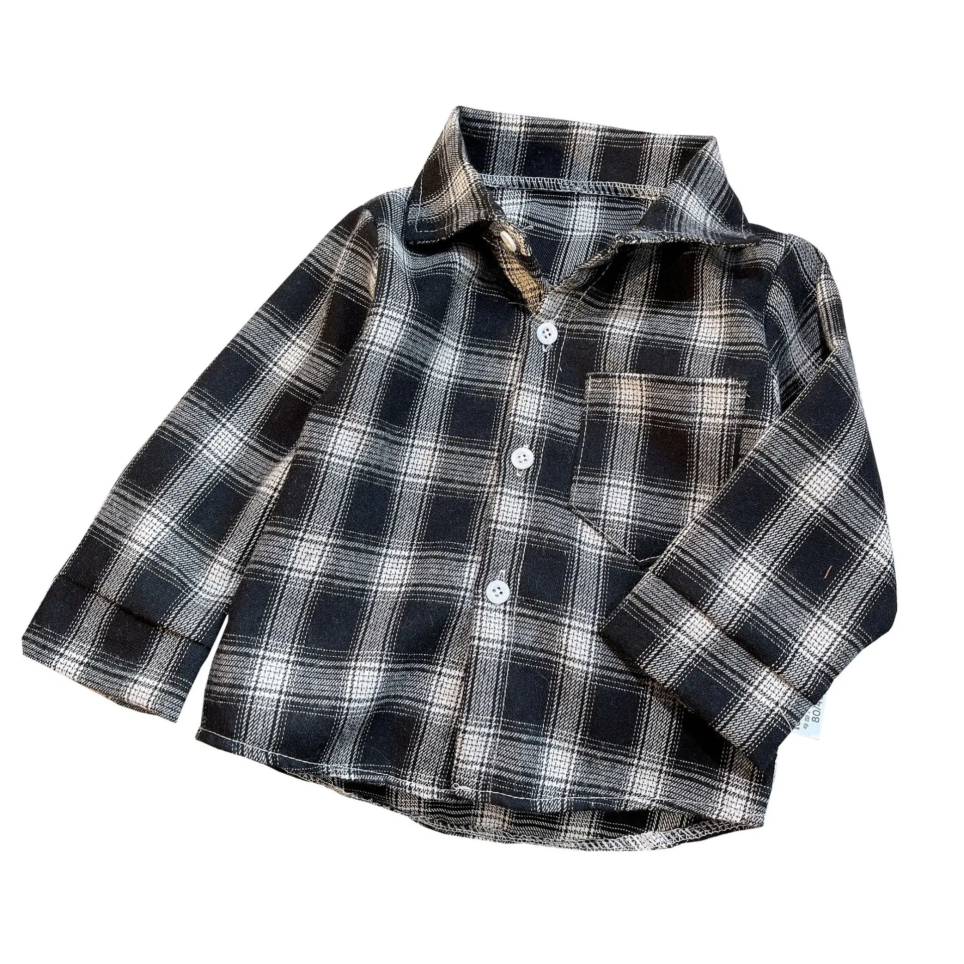 2026 Korean Fashion Children Tops Boys Plaid Shirt Baby Casual Shirt Outerwear Clothes Autumn Girls Blouses 0-5T 5