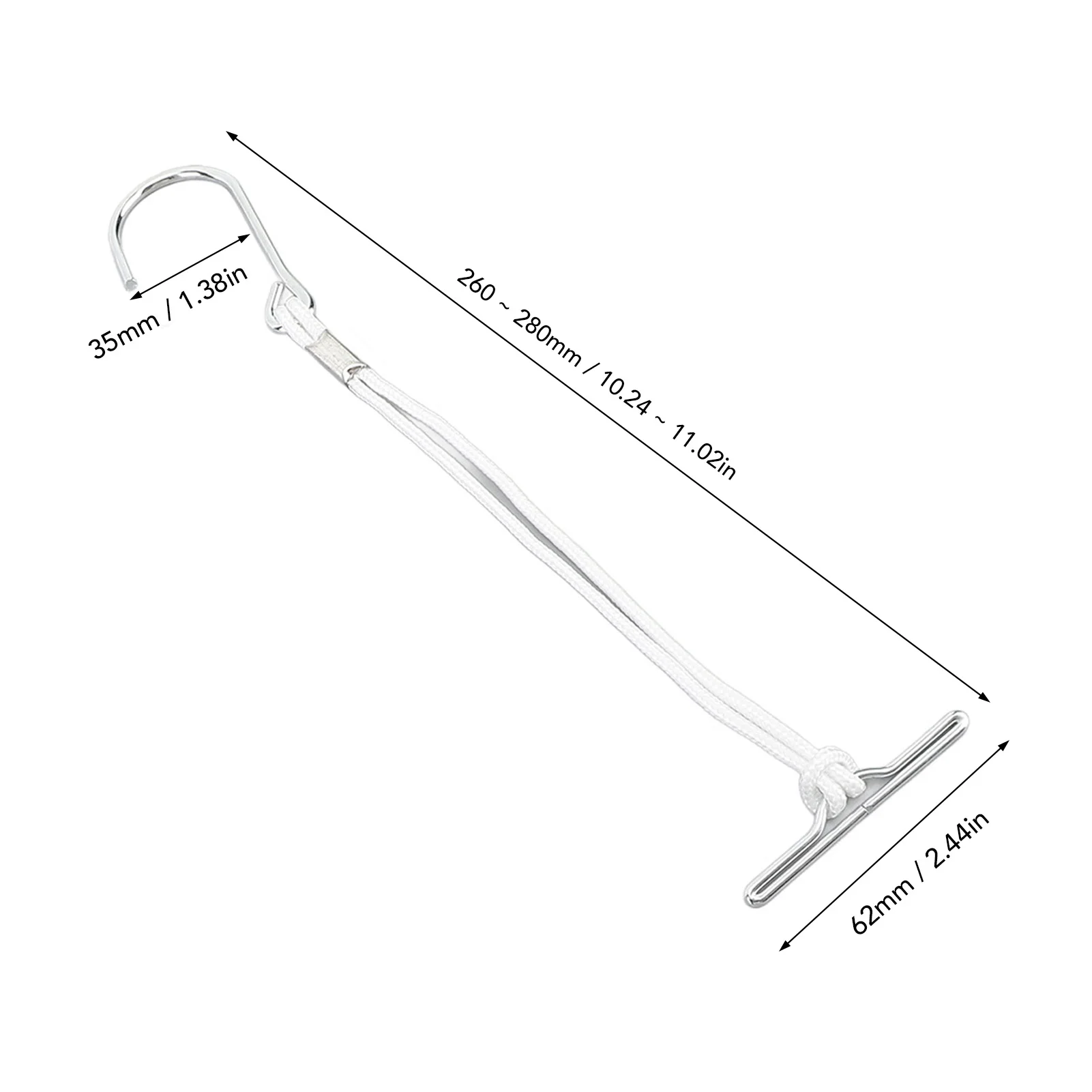 Ganchos con patrón de 20 piezas para colgar, colgador de Metal con cuerda, mango ergonómico, 260mm