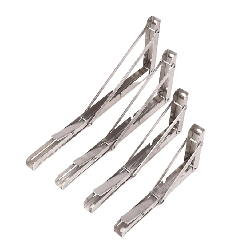 

New Motorhome Silver Finish Thickened Stainless Steel Mini Folding Table Car Accessories Campervan Folding Bracket Table Shelf