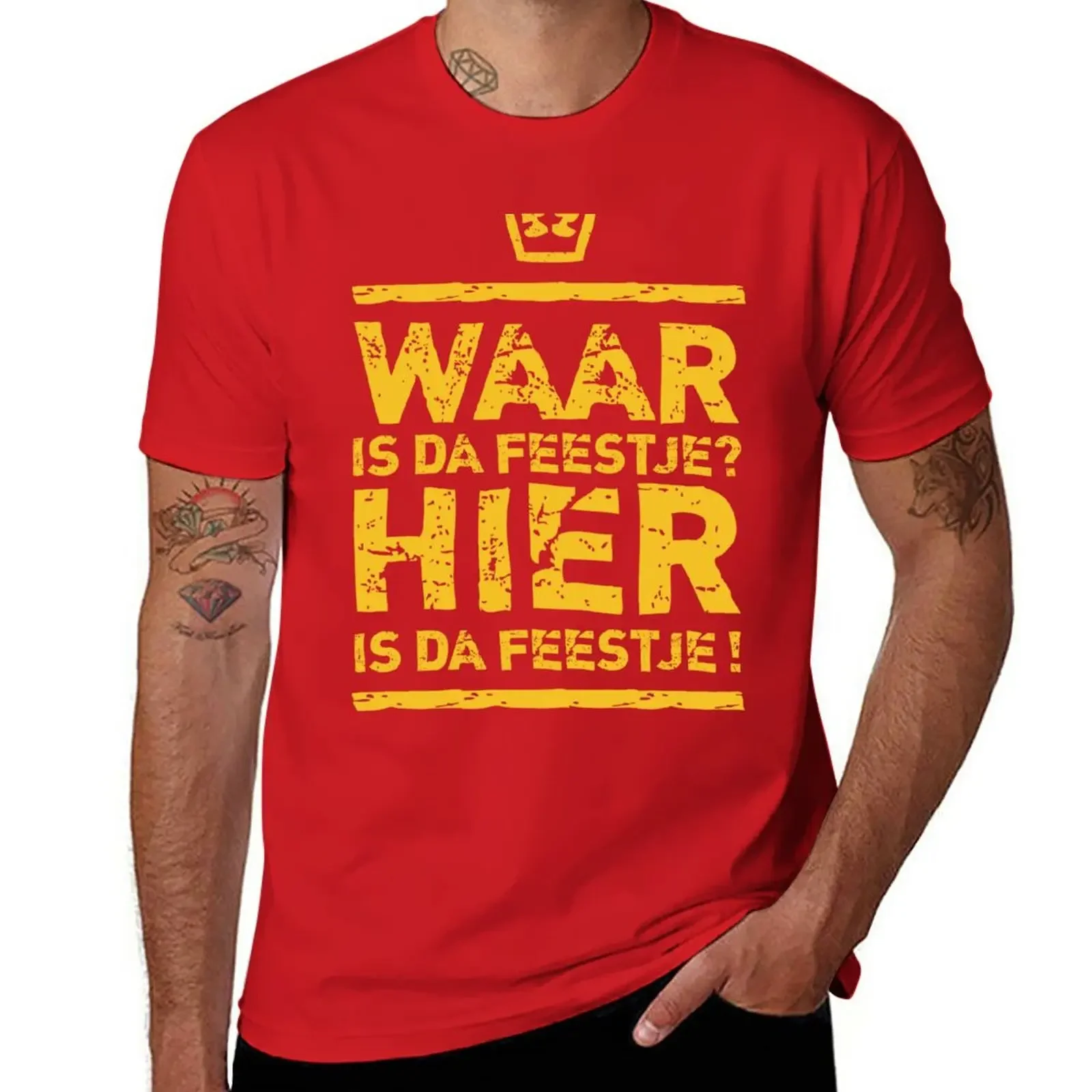 Belgium Feestje T-Shirt blanks customizeds tees slim fit t shirts for men