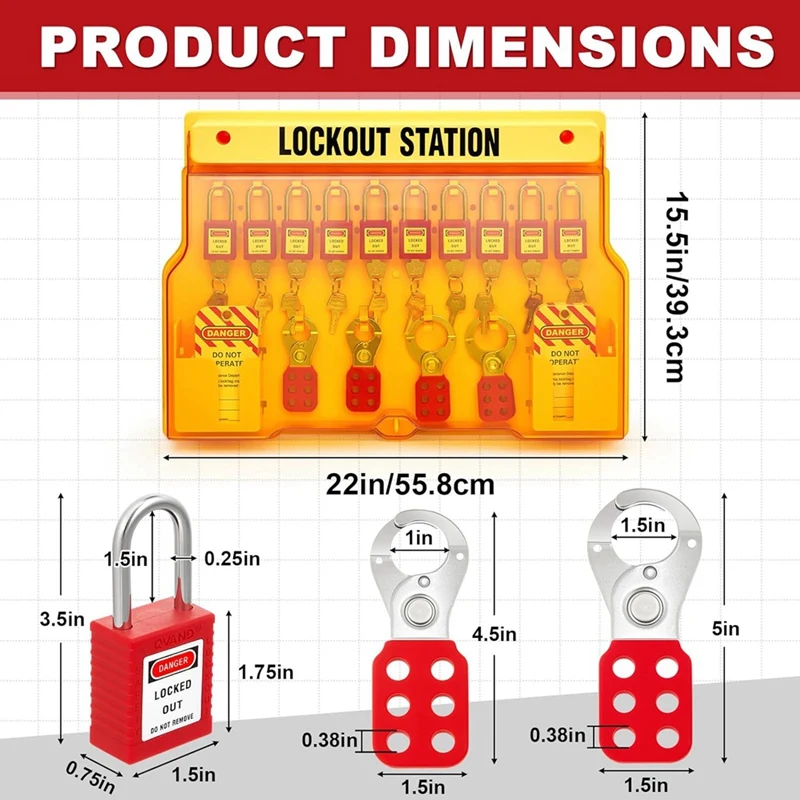 Lockout Tagout Kits, Lockout Tagout Station with Loto Devices for Industrial, Electric Power, Machinery