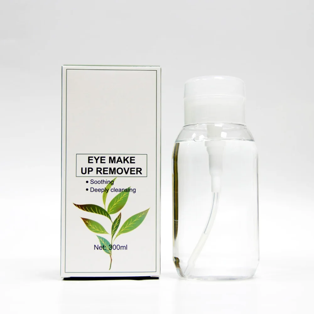 Private Label Eye Lip Makeup Remover Custom Bulk  300ml Green Tea Plant Facial Amino Acid Mineral Mild Cleansing Make Up Smooth